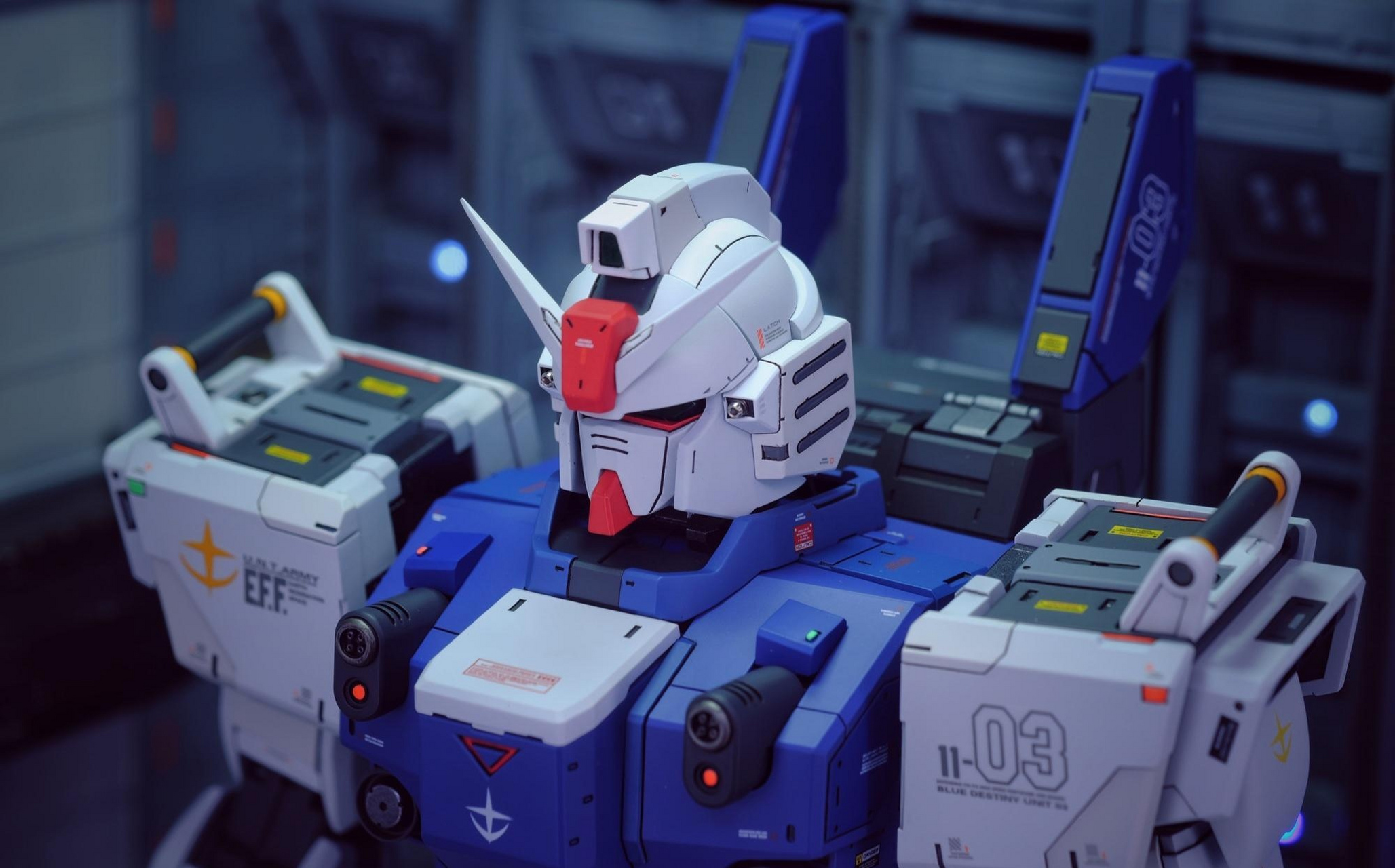 sh studio 1/60 pg rx-79 bd3 蓝色命运高达3号机,安装了exam系统