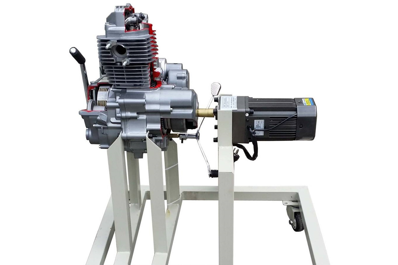 该设备采用125c单缸汽油发动机总成,通过剖面处理展示内外结构,颜色