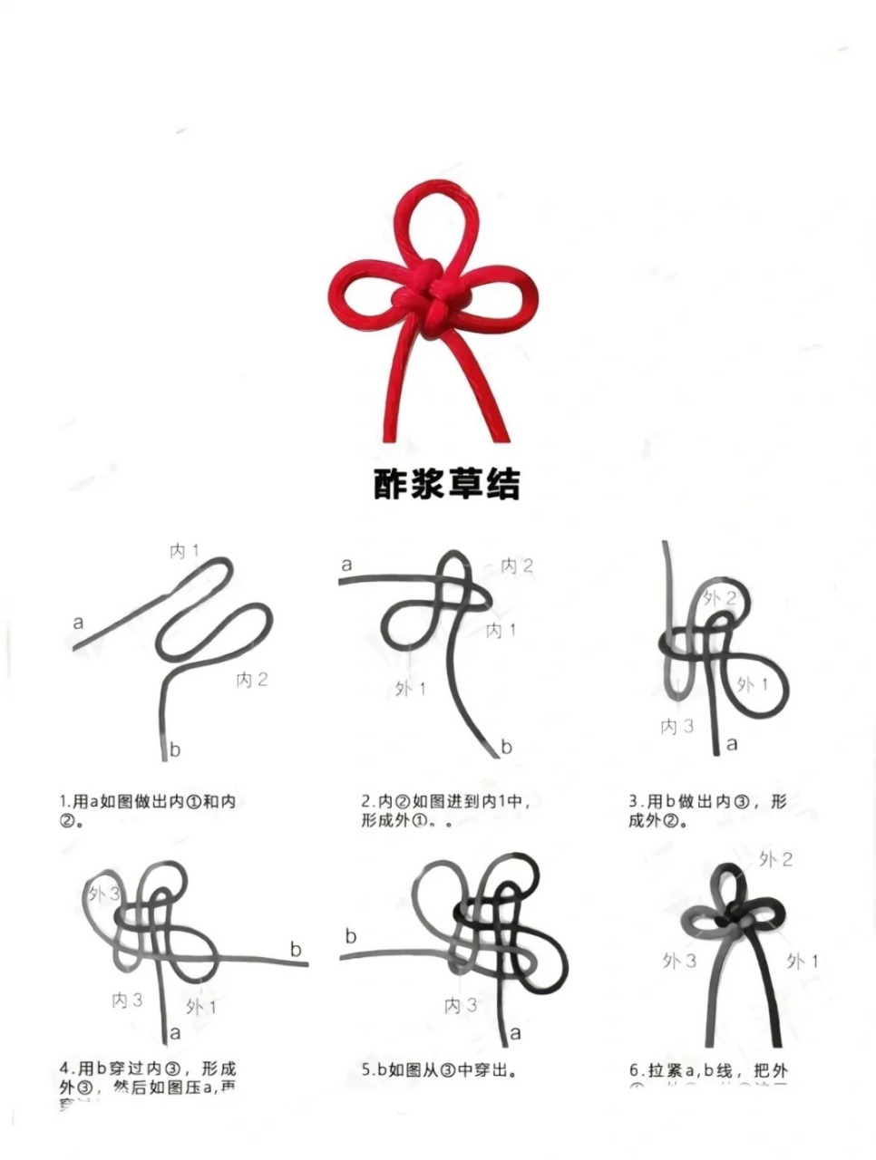 动态连更挑战#   酢浆草结: 中国结基础结之一,形似酢浆草得名.