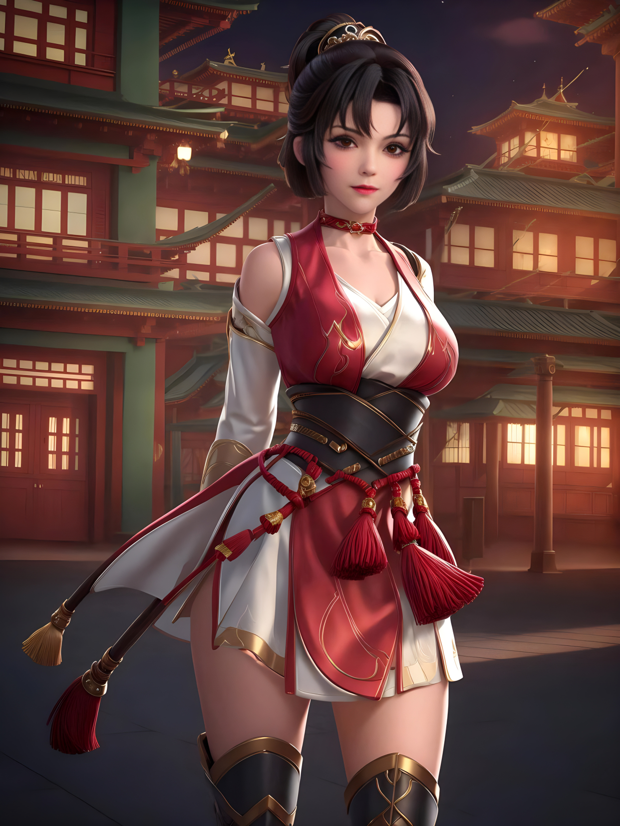 《王者荣耀》动漫女神云缨ai高清手机壁纸:手持长枪,攻守兼备