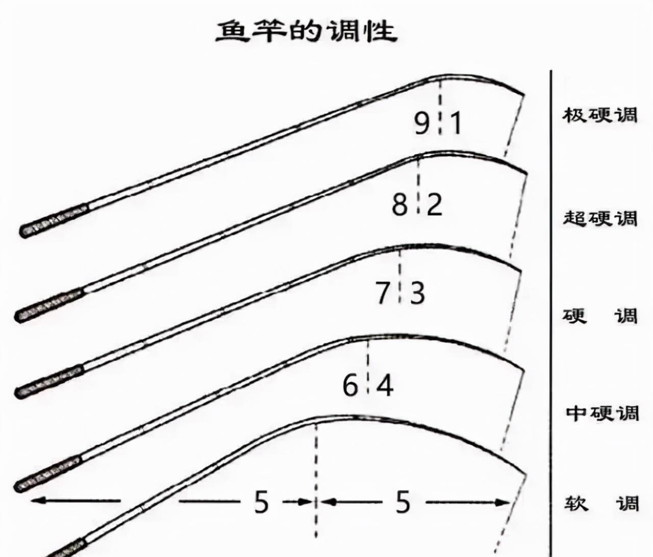 鱼竿调性和硬度的区分