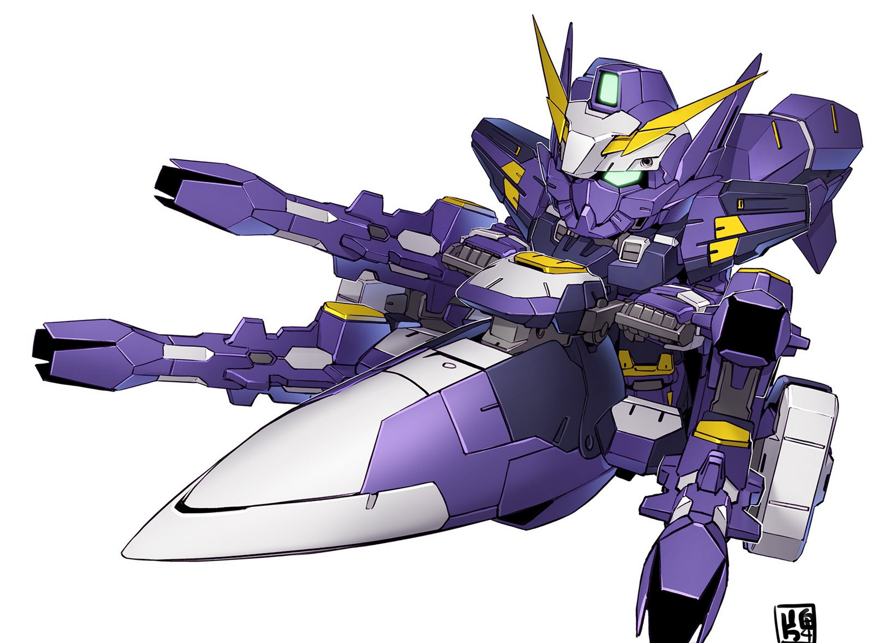 画师nakanohaito绘制的q版机甲插画作品,将高达,超级机器人大战中的