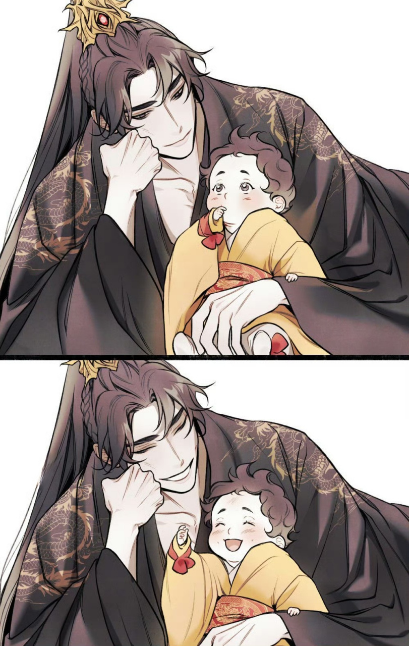 二哈和他的白猫师尊# 当踏仙君和晚宁有了孩子,看墨燃这宠孩子的架势