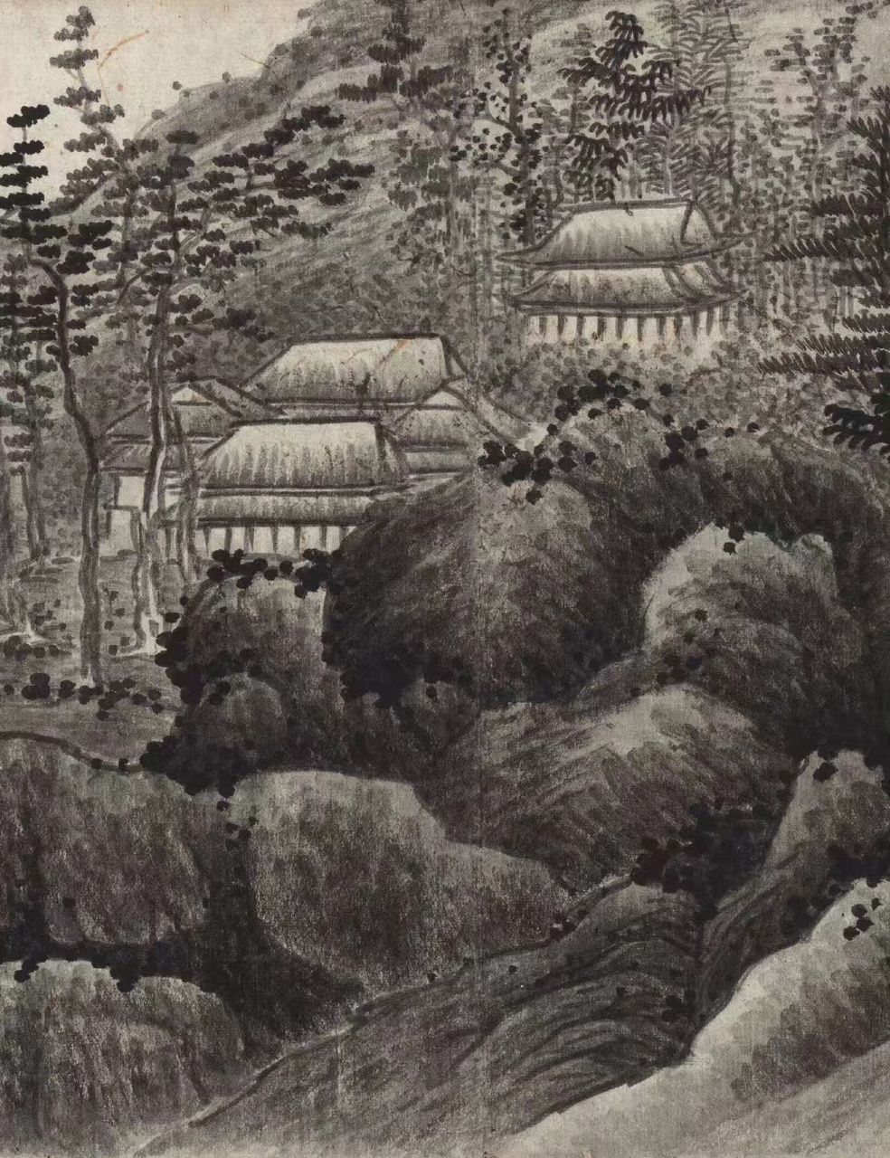 周末图卷—清 龚贤《千岩万壑图》  纸本水墨,27.