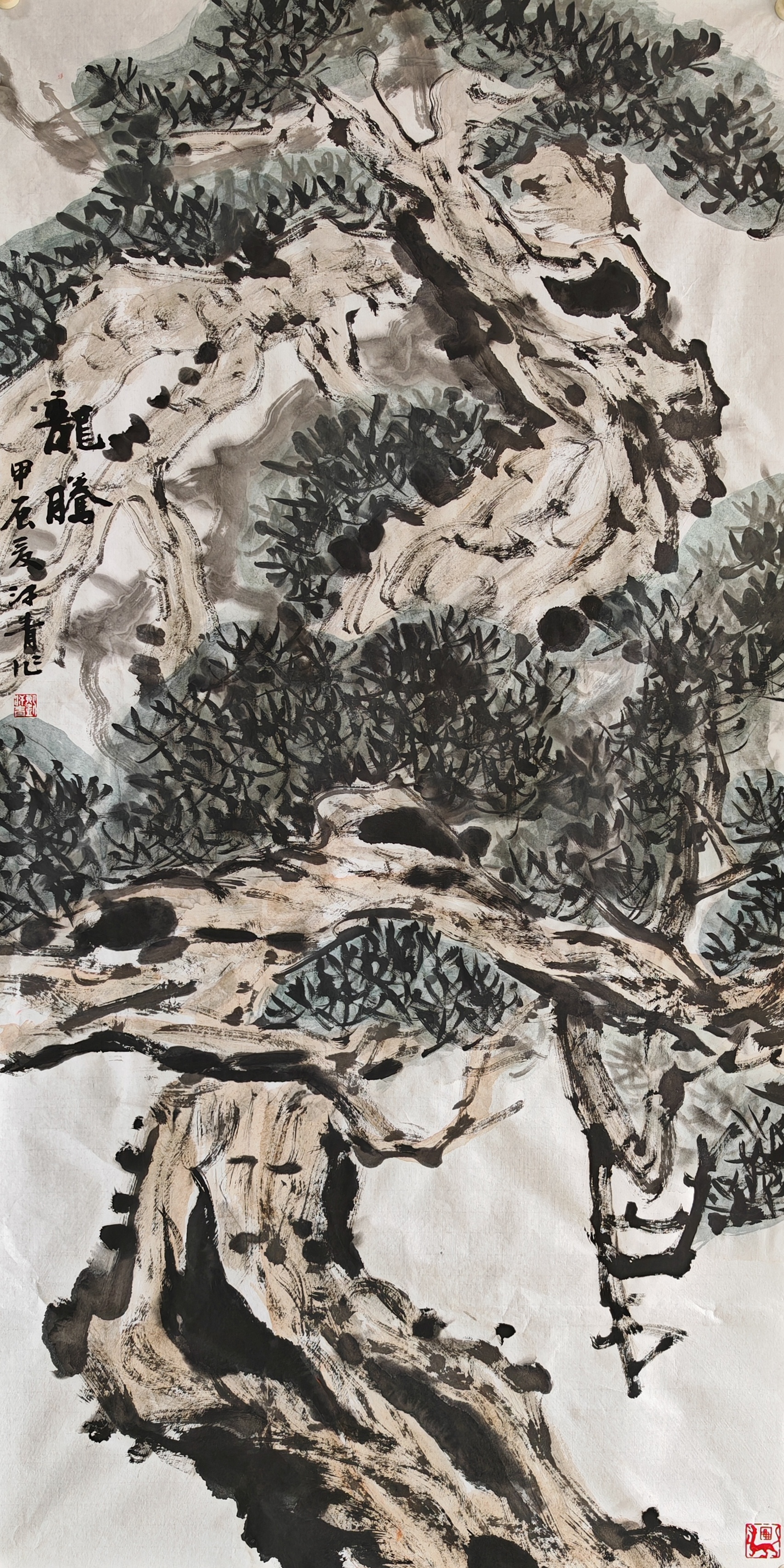 周末画了几幅四尺整张花鸟,供众亲清玩,并祈教正