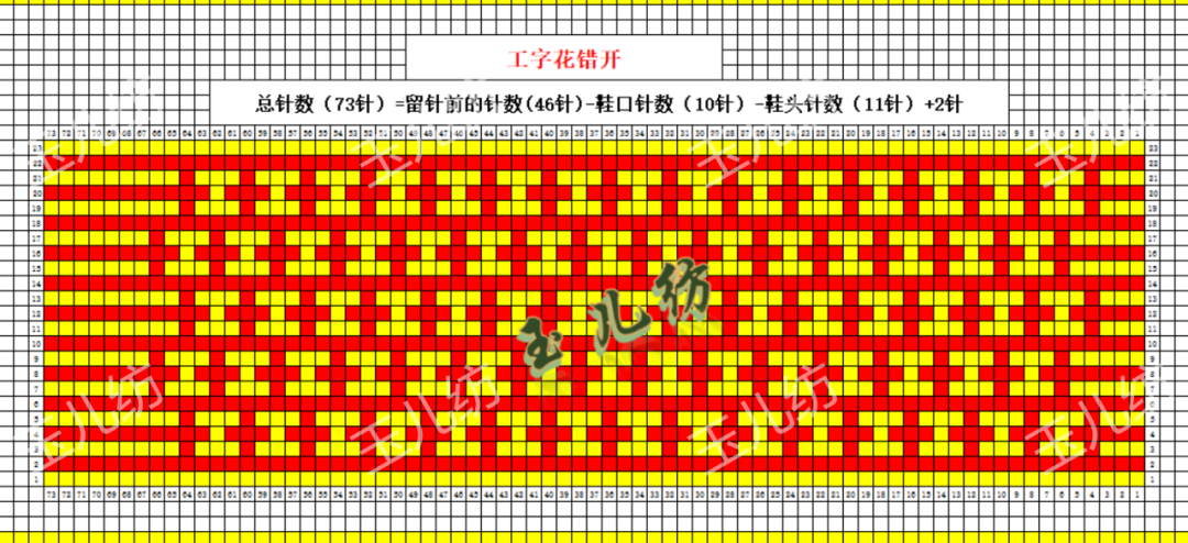 常见中间花样图纸50款,玉儿纺细毛线编织花样