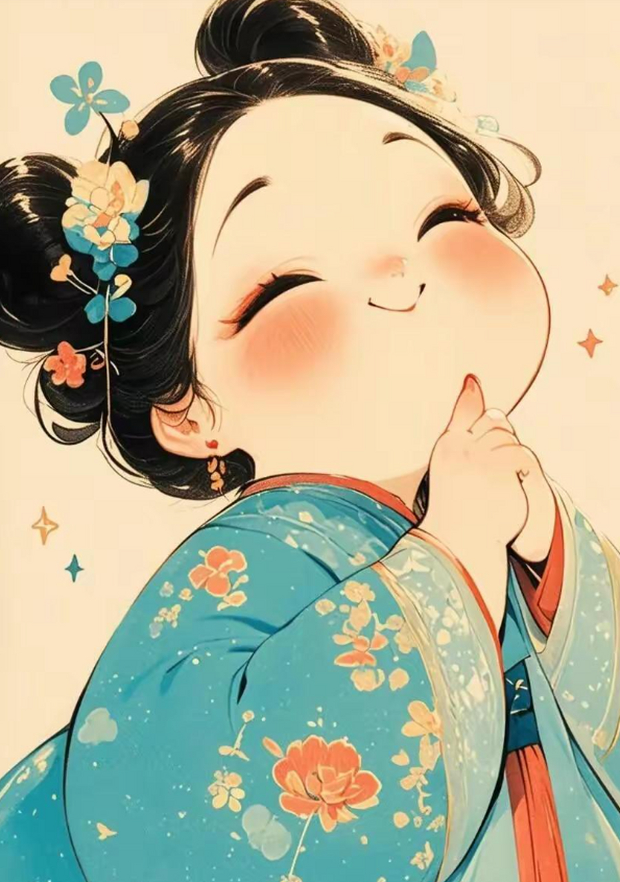 的确可爱,唐朝女子都这样吧