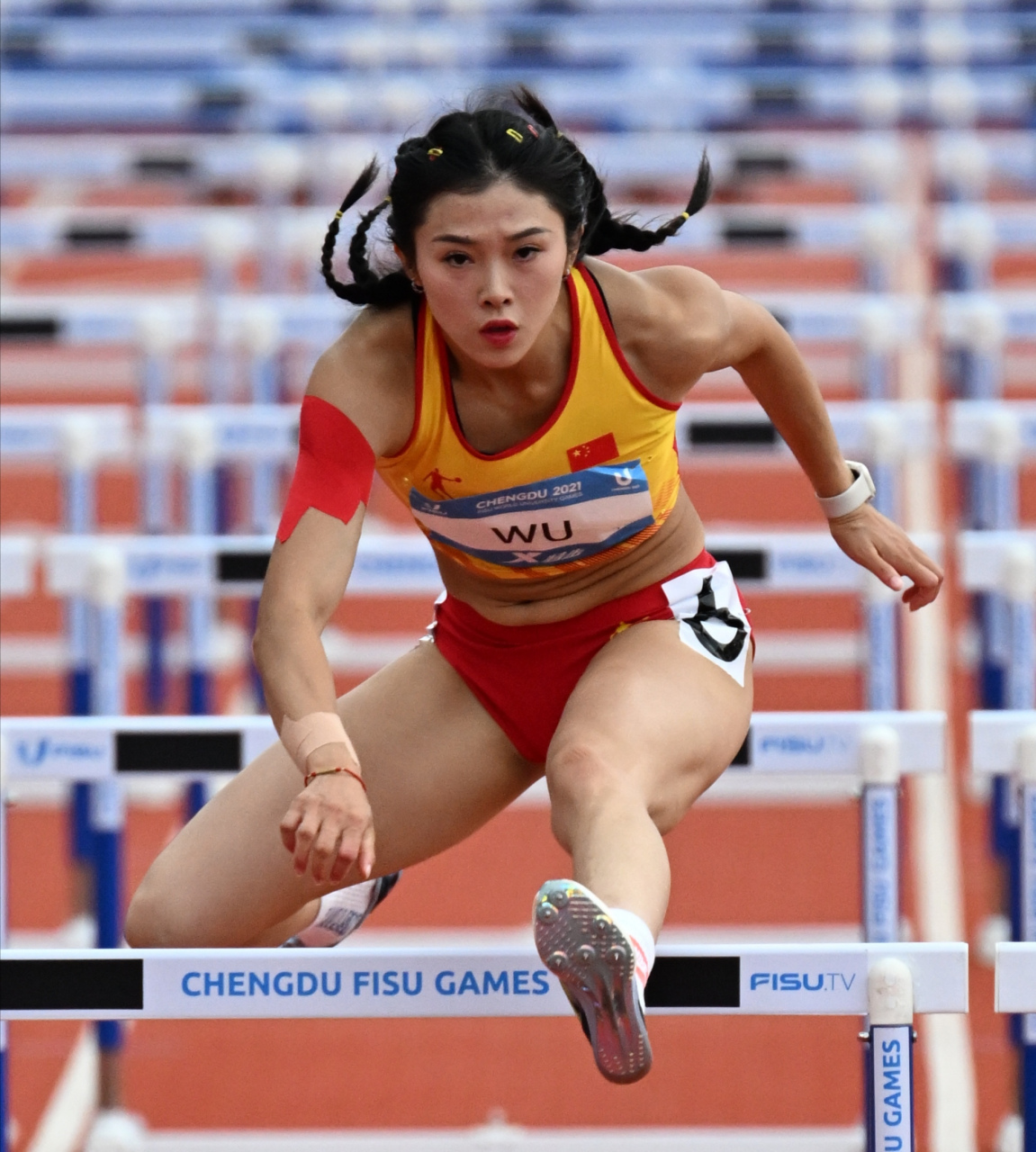 5月19日,在世界田联洲际巡回赛东京站女子100米栏决赛中,中国选手吴艳