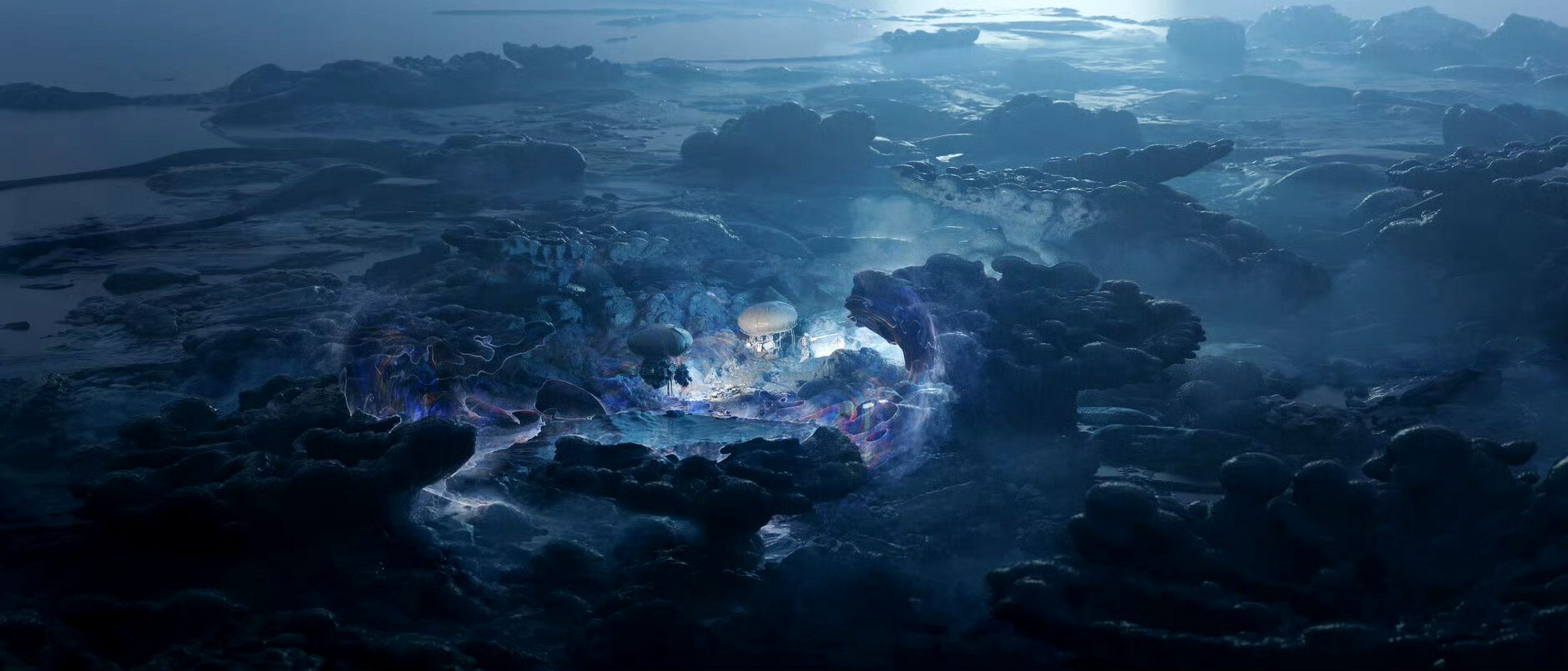 bouwmeester科幻场景绘画作品欣赏,用出色的光影渲染出人类探索异世界