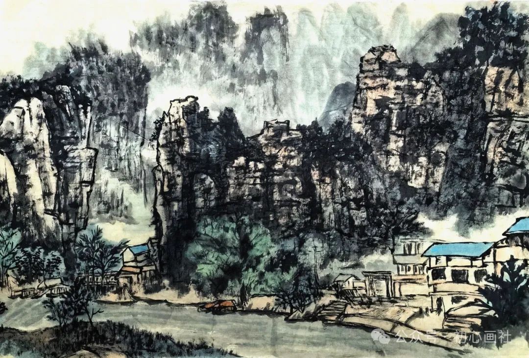 静心《山水人家》69x46cm 北京枫桥《佳果》38x30cm   杭州建德李嘉