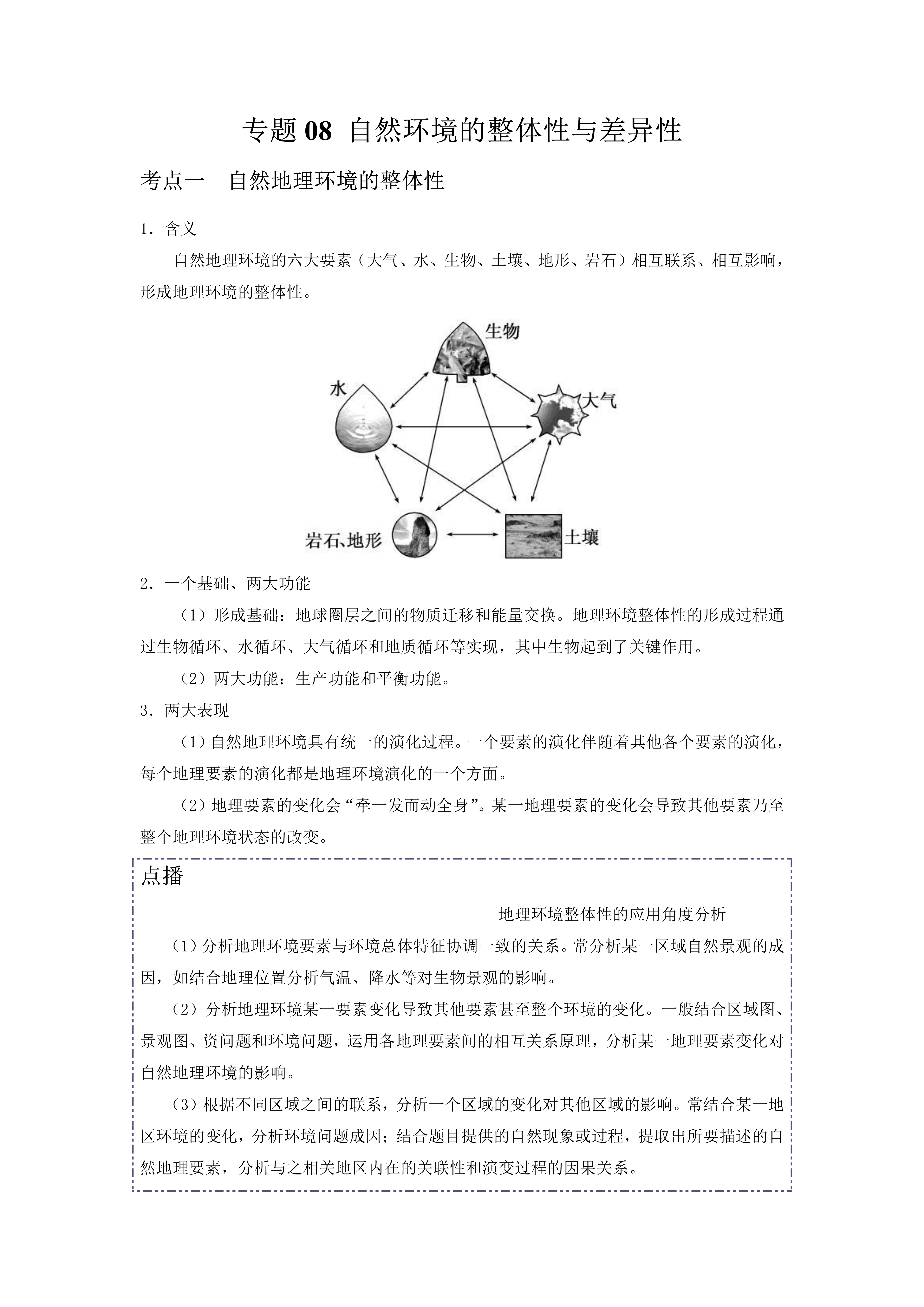 教育启航计划# 【自然地理环境的整体性】 1.