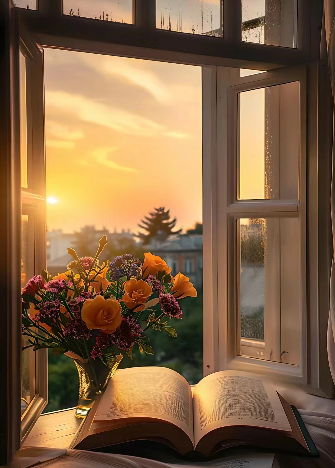 在黄昏下,我把夕阳打碎,晚霞把你的窗户镀上厚厚的暖色,从此归来的人