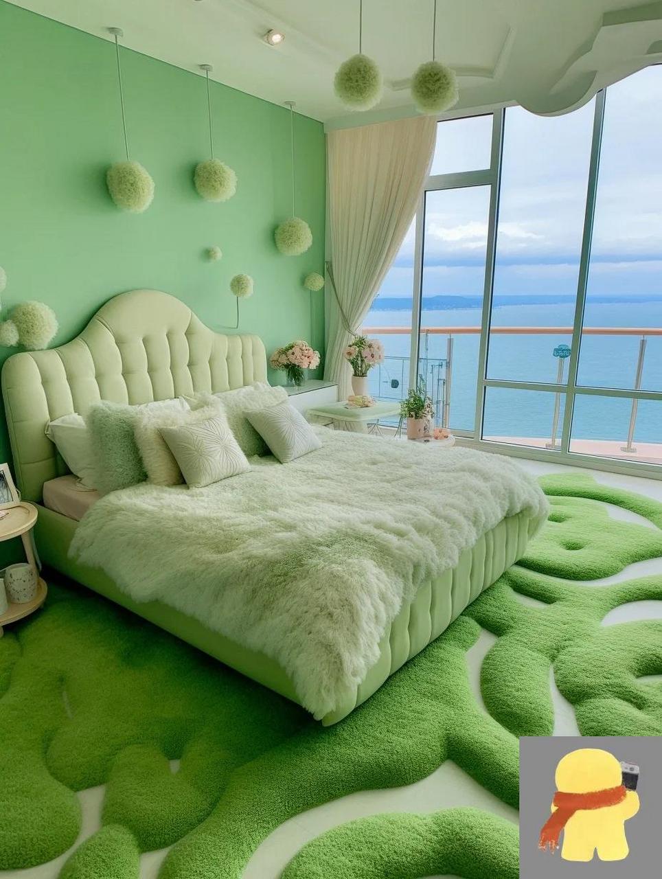 这样的房间喜欢哪一个 绿色系,有喜欢的吗