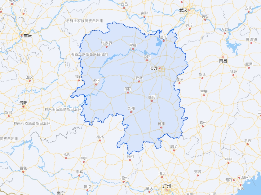 长沙到其他省份城市的距离.