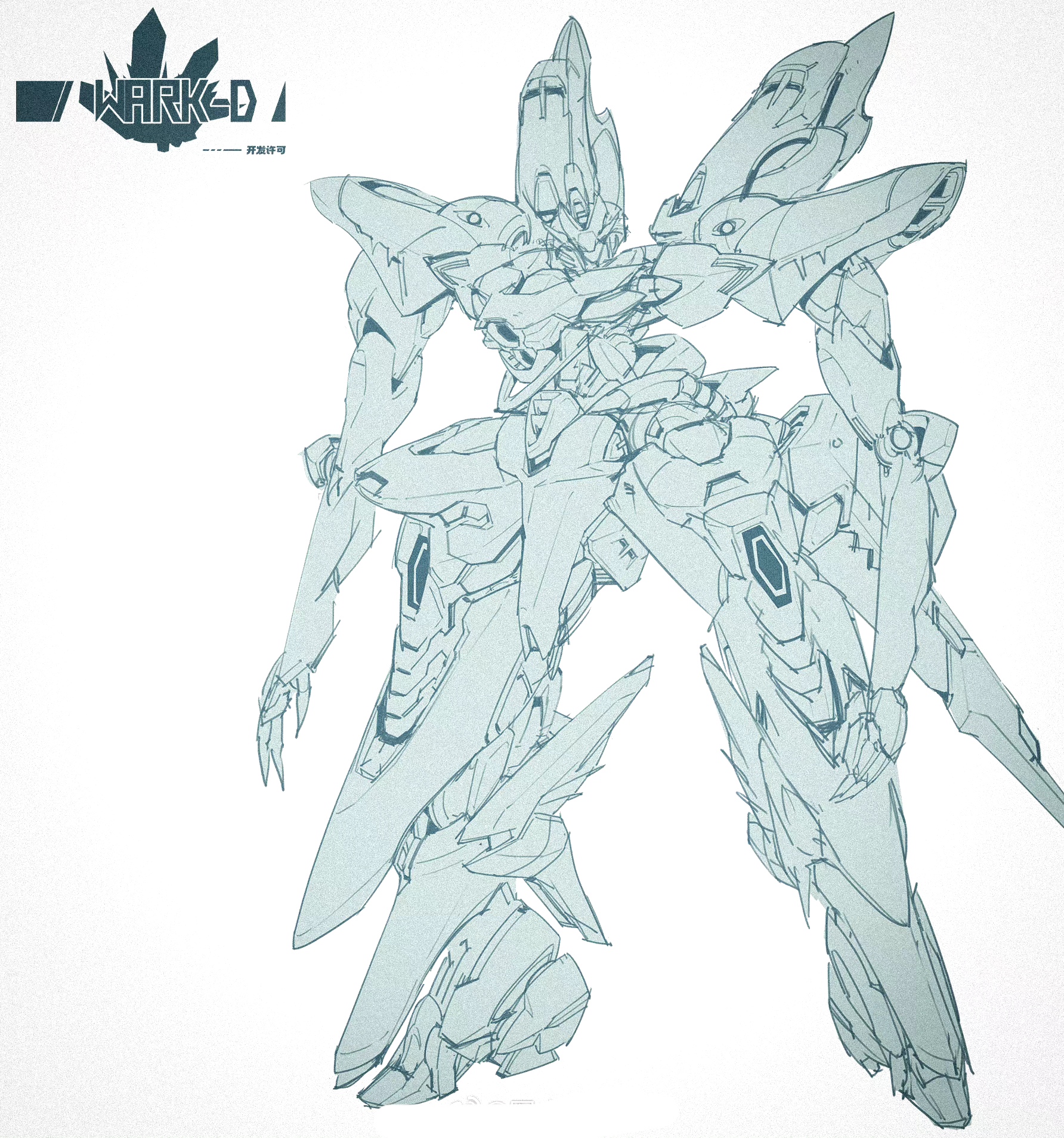 画师军火制业绘制的一组机甲插画作品,展现了不同作战任务的机体,造型