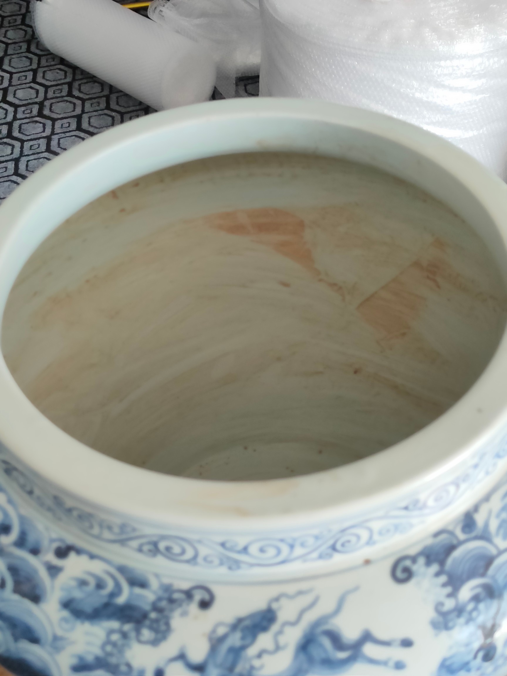 全美品元代顶级青花瓷人物缸,器型周正