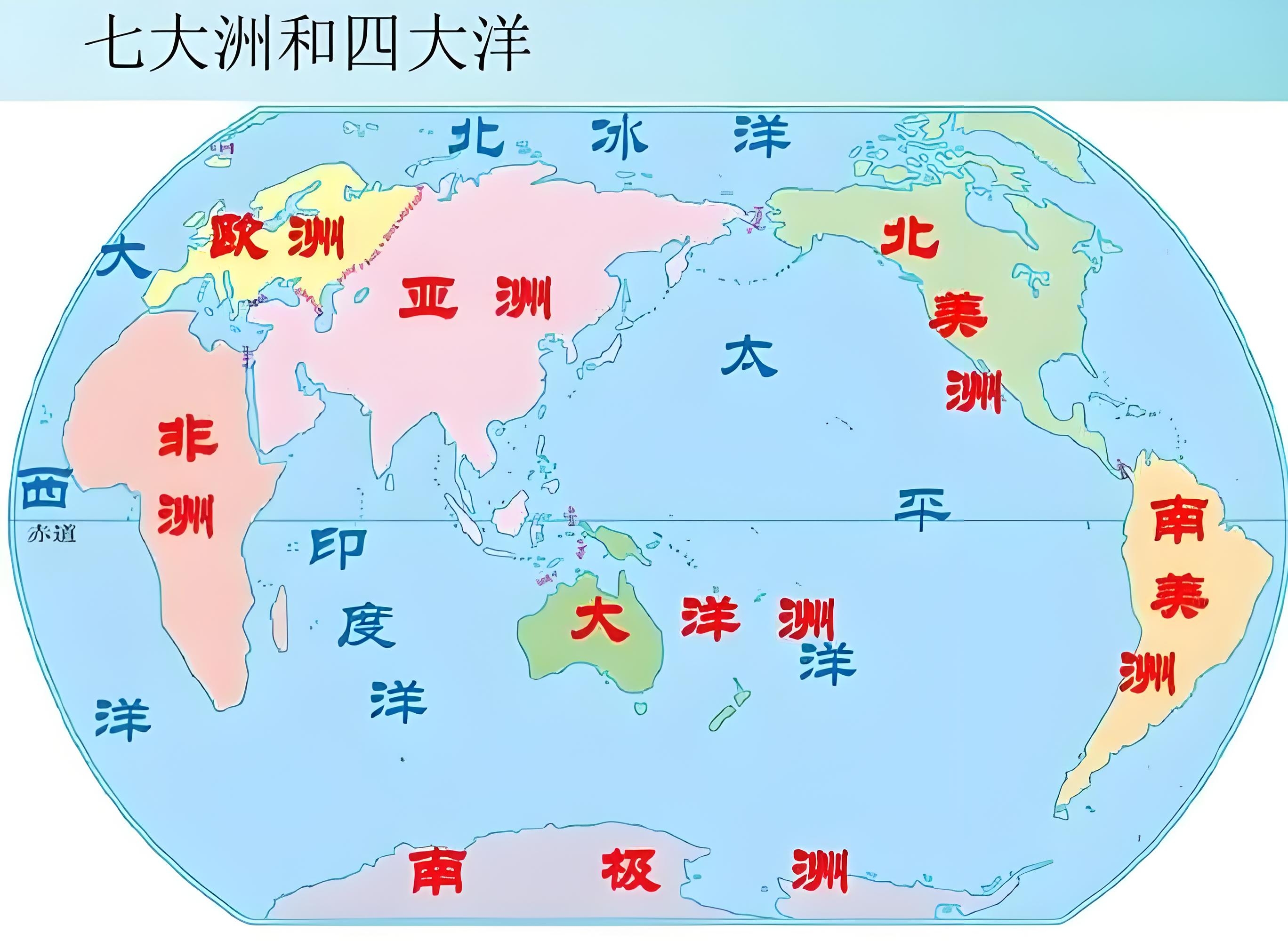 世界地理之七大洲与四大洋的面积排行
