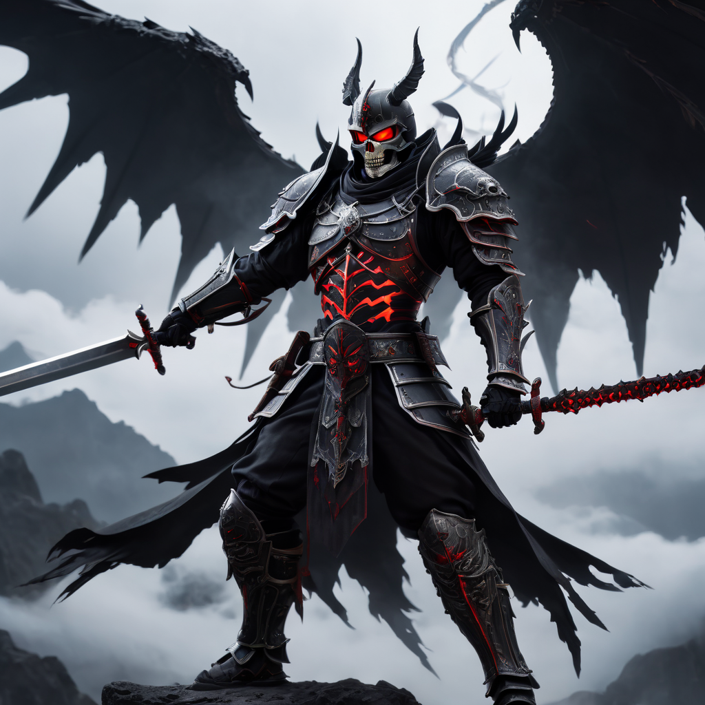 ai绘图 云层上的恶魔