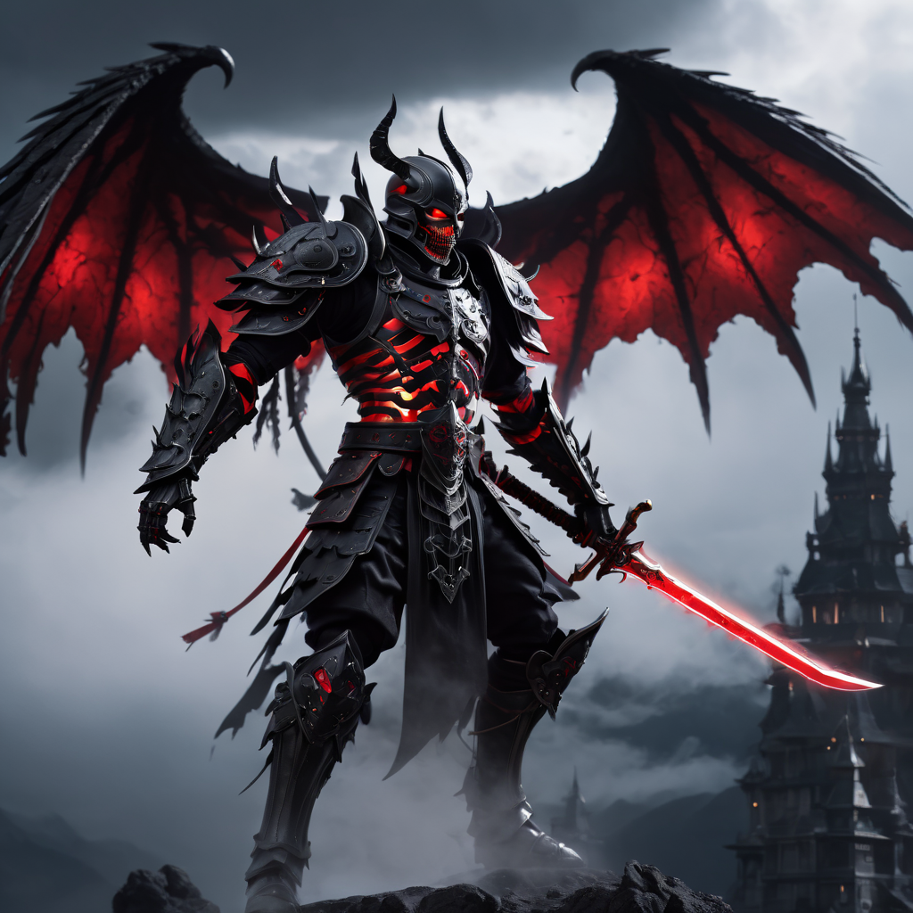 ai绘图 云层上的恶魔