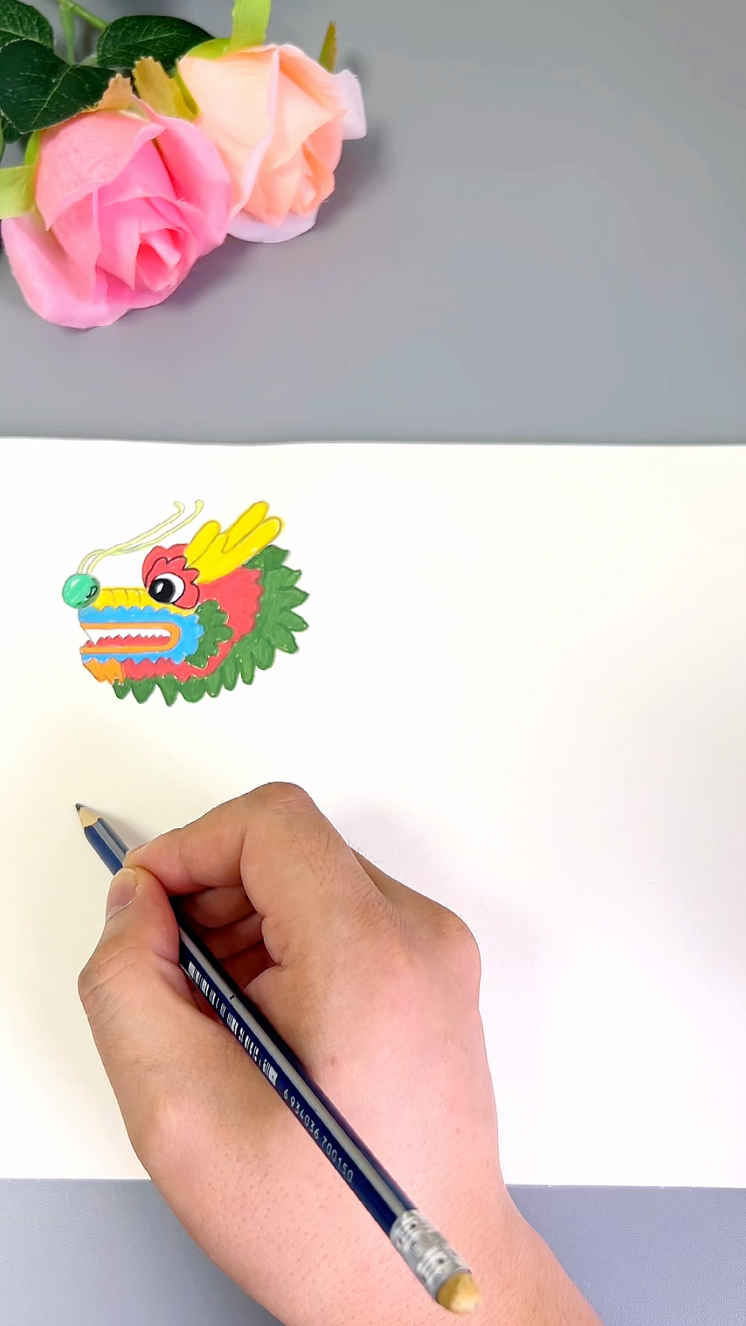 端午节,龙头简笔画