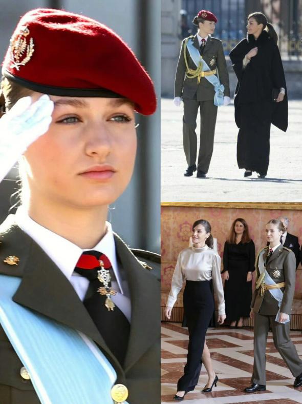 欧洲最美公主新状态:瘦成瓜子脸,穿军装又美又飒,脸上有了潮红