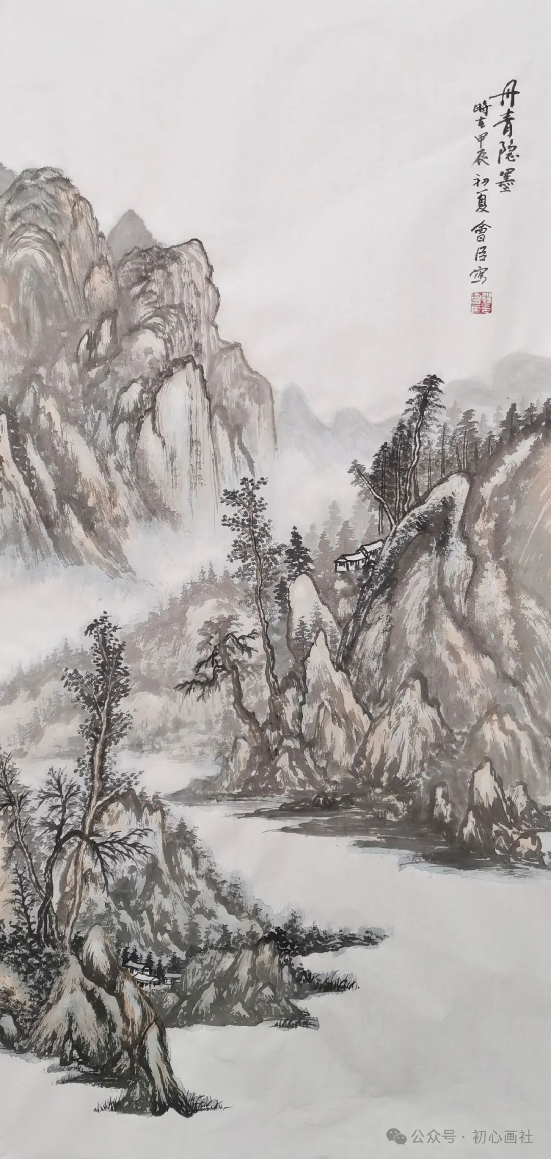 68x68cm 江苏无锡谢建平《山水》69x69cm四川广安韩军《秋韵》68x45cm