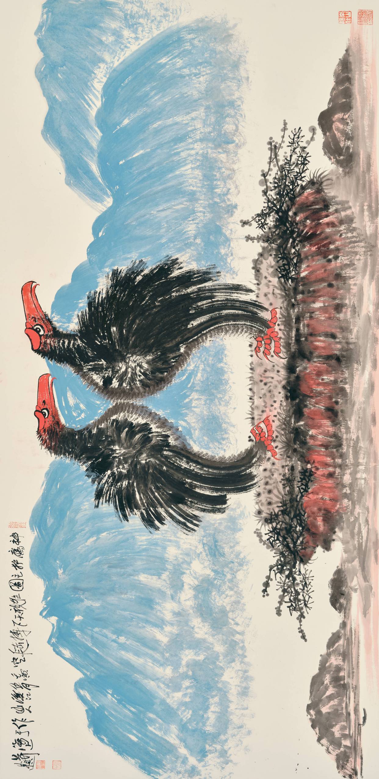 笔墨传神|大师朱祖国笔下的雄鹰笔意纵恣