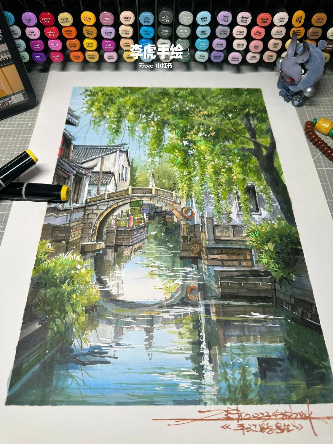 该画画了—平江路 [哇r][哇r][哇r] 苏州的平江路是真的有意境