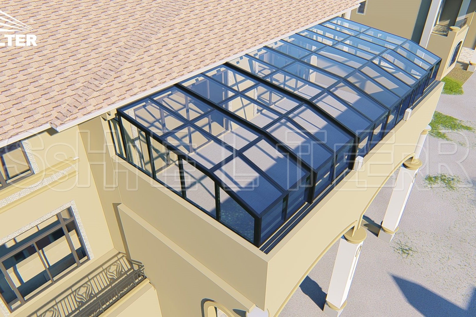 玻璃顶阳光房受欢迎,但需注意其防晒,保温,安全,维护,噪音和设计问题.