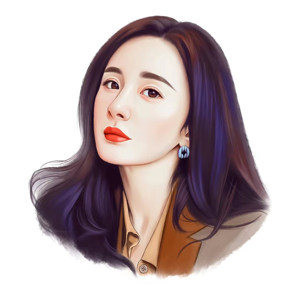 手绘头像女生唯美精致,适合40岁左右女人的微信头像