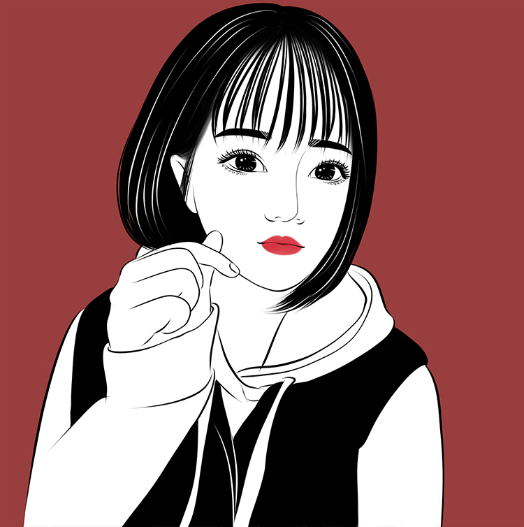 最近很火的手绘头像女,手绘画动漫头像女