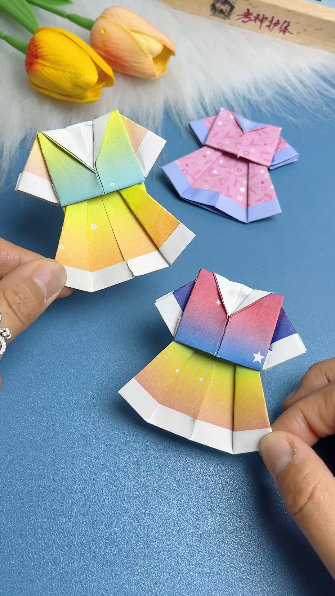 一张纸就可以做的折纸小裙子,小朋友可喜欢啦!-度小视