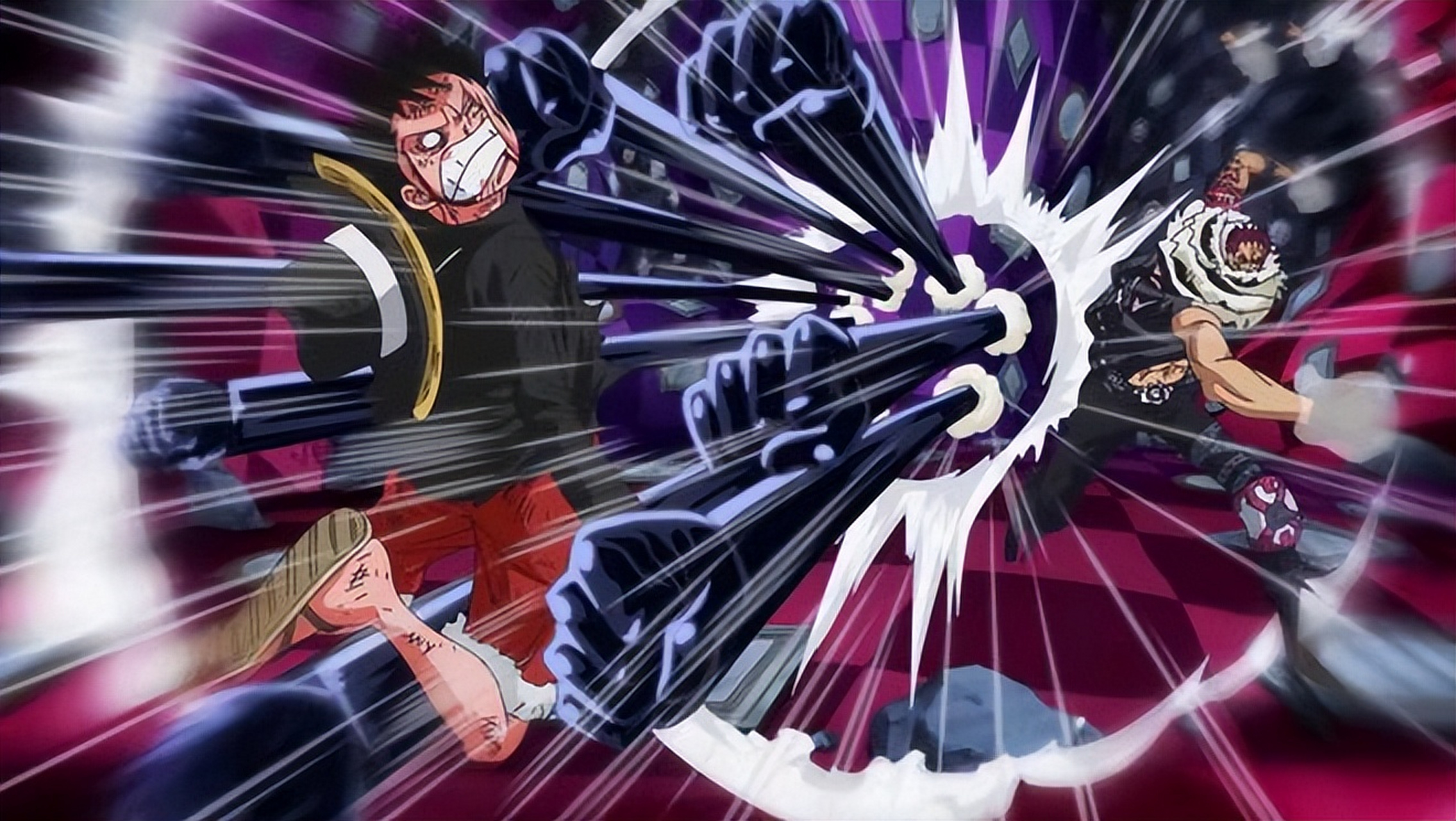 [原文:《海贼王》中卡二与路飞战.