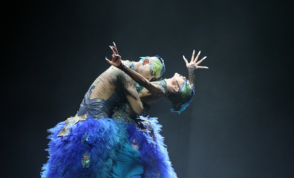 杨丽萍舞台装惊艳:全身彩绘,镜头放大效果引瞩目