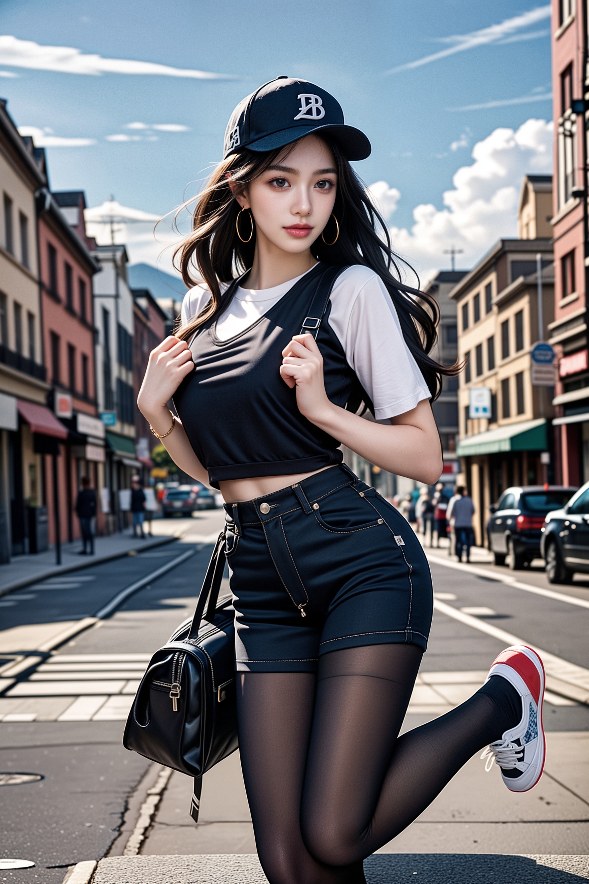 ai美女图片# #美女# #ai美女壁纸# 	夜幕降临,城市的霓虹灯开始闪烁.