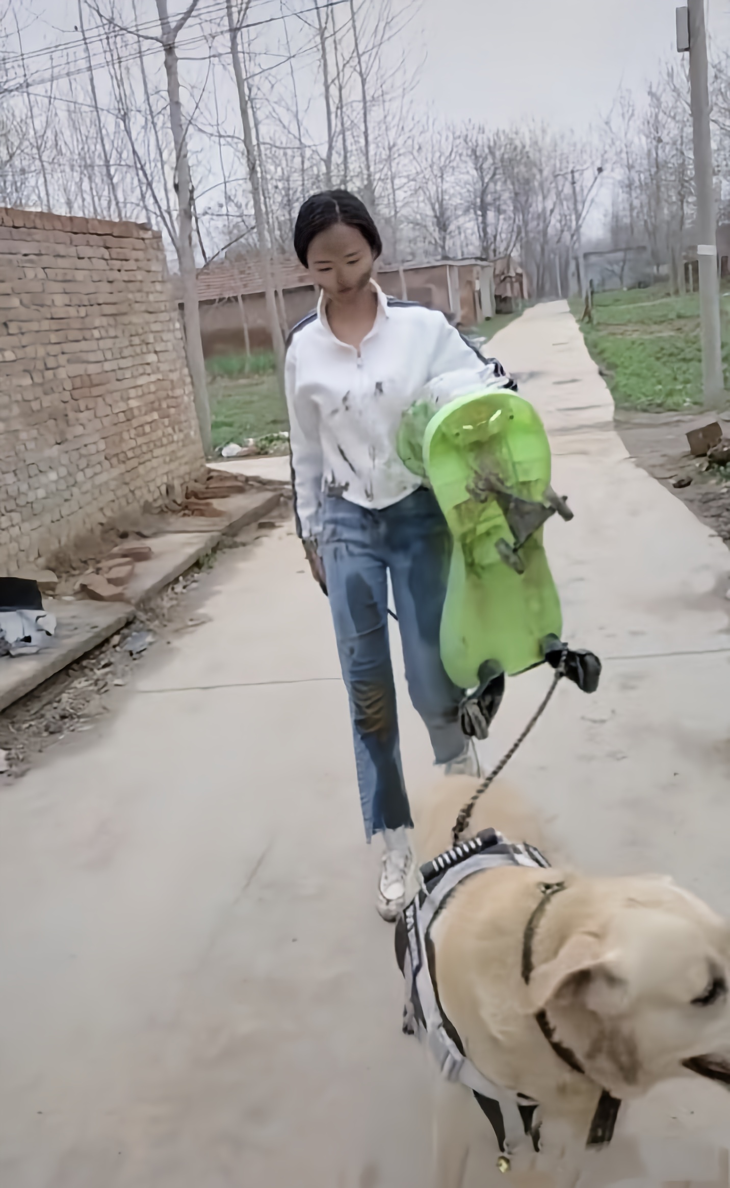 吗由于私家狗的超速行驶在泥泞的道路上直接导致我翻车摔了个狗啃泥