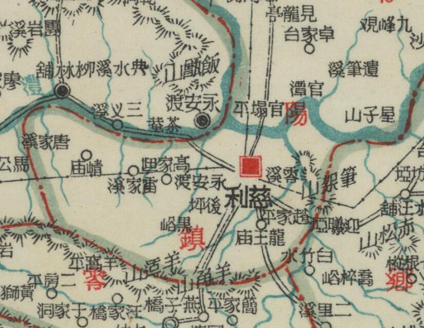 1940年《慈利县地图》解放前张家界慈利县老地图,民国时期慈利县
