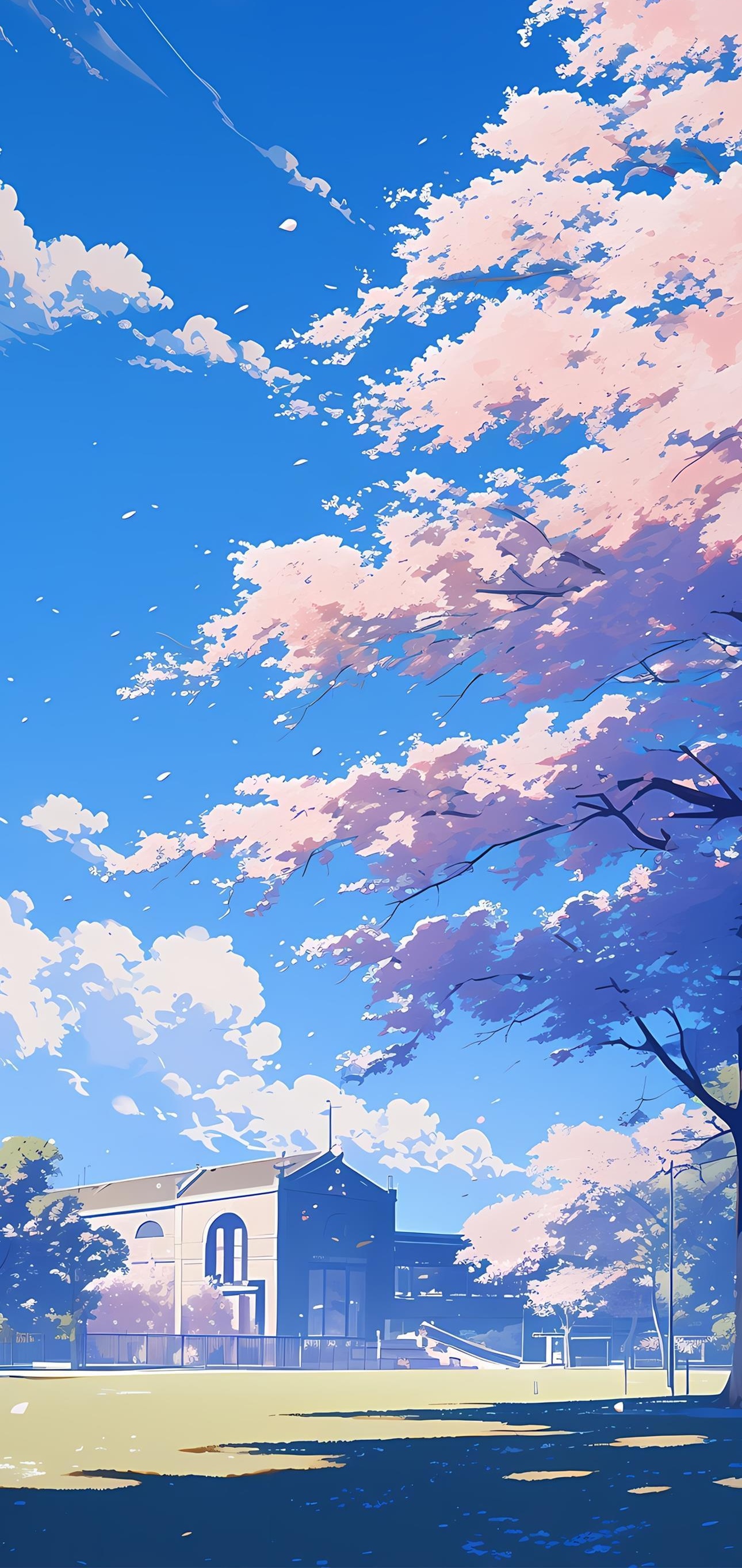 分享一组动漫场景绘画作品,展现了唯美的二次元风格景色,色彩绚丽而