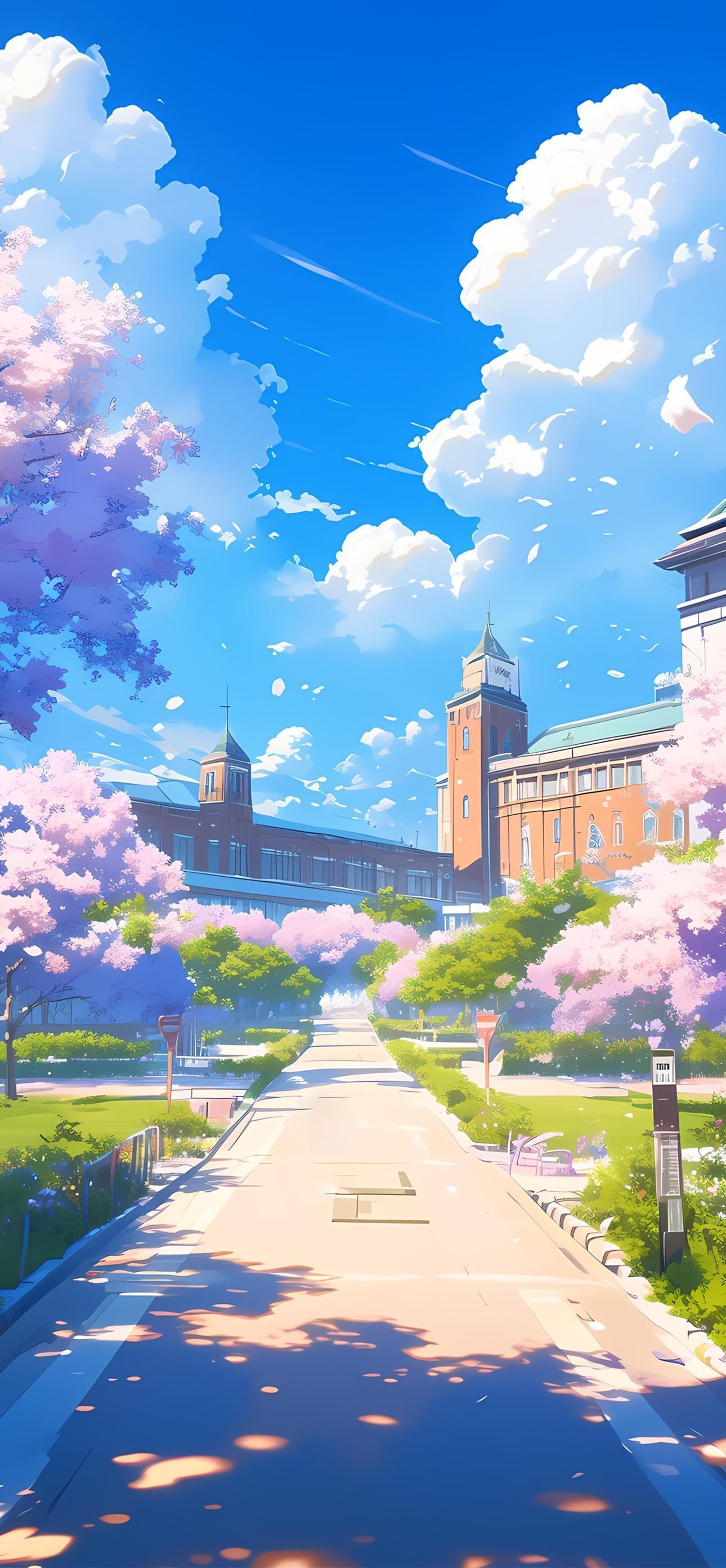 分享一组动漫场景绘画作品,展现了唯美的二次元风格景色,色彩绚丽而