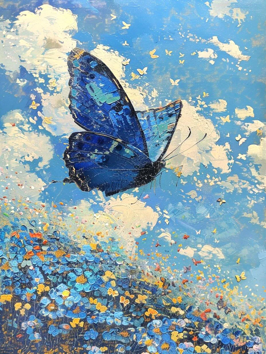 头像分享,蓝色系油画女生头像