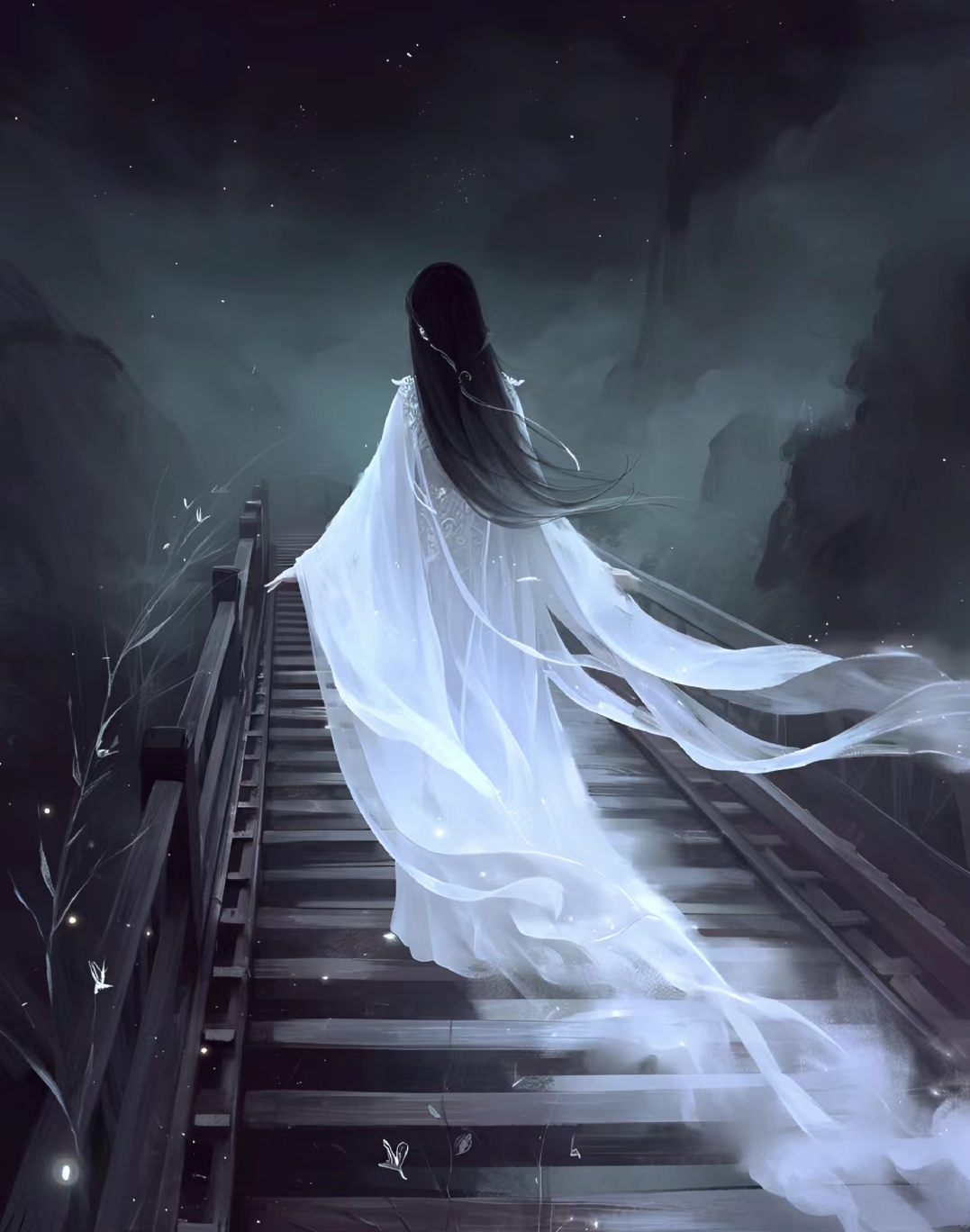 看到这 古风伤感图片古风忧伤唯美意境图片白发魔女背影图片古装