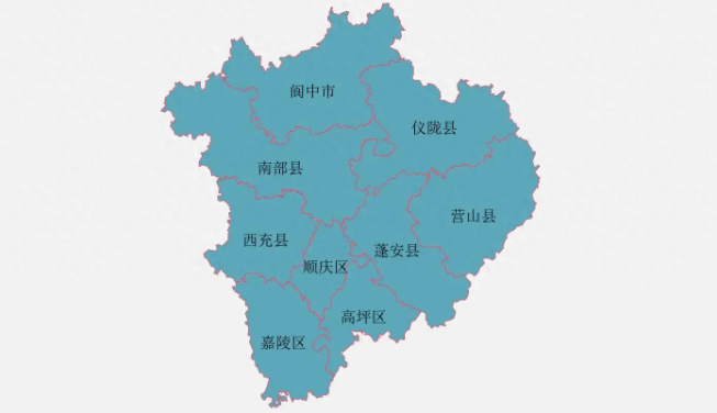 南充三区六县地图分布图片