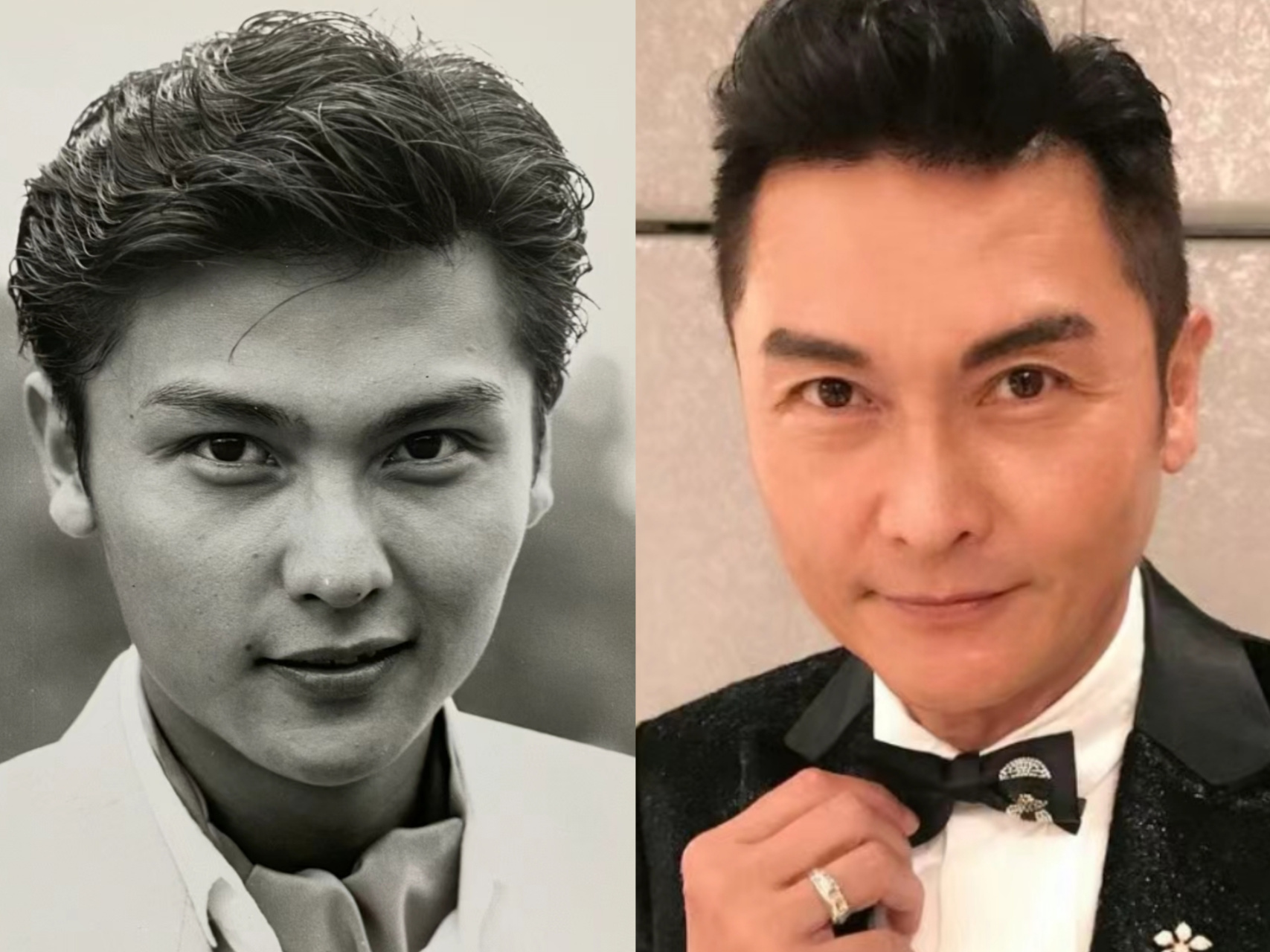 神采强 香港演员 关礼杰 20岁与60岁面部对比图.