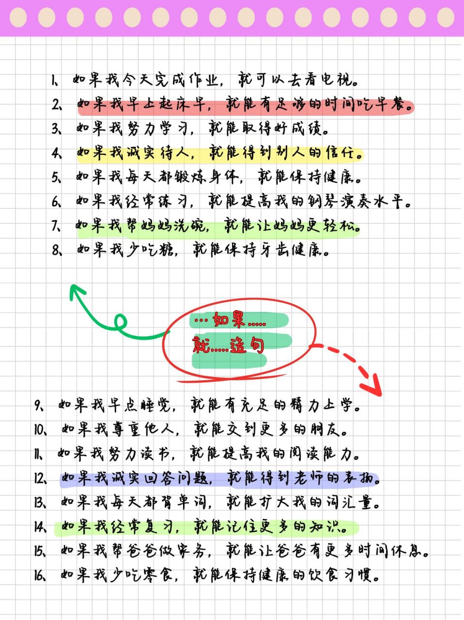就.造句二年级,条件句练习,造句乐趣 9295"如果.就.