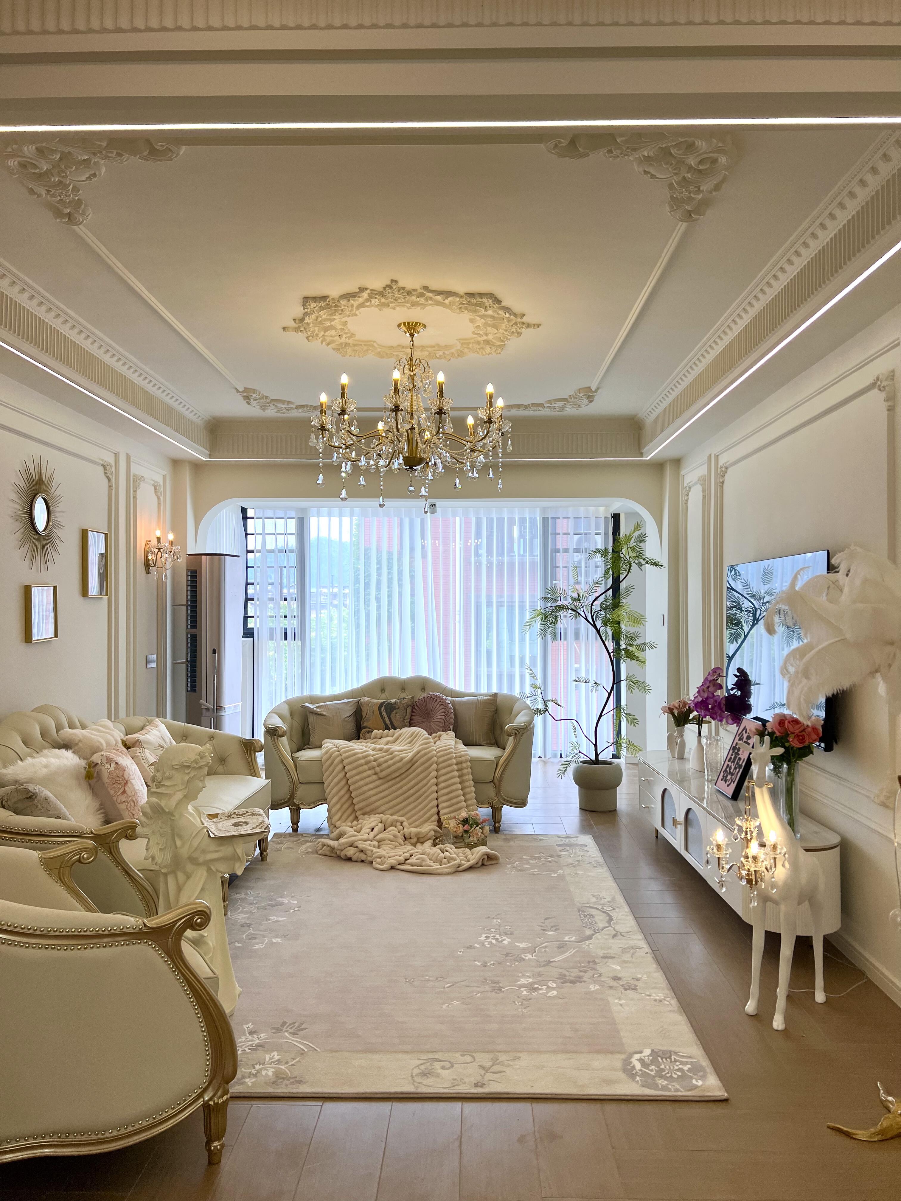 装修效果图120平房子装修效果图法式装修120平3室2厅法式小家装成这样