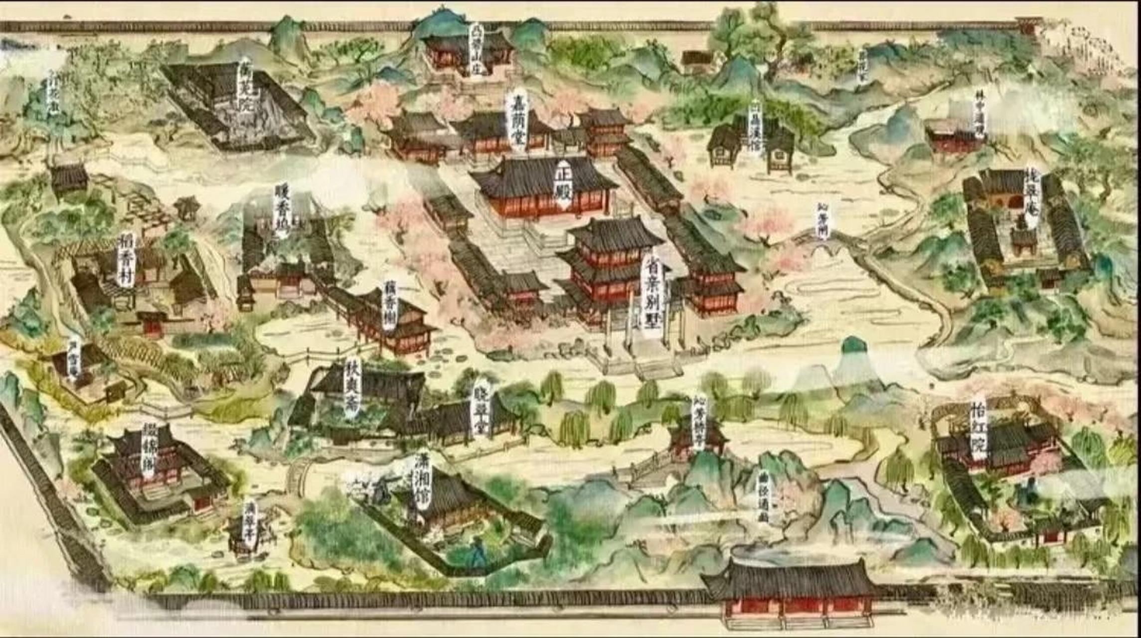 这是专家制作的《红楼梦》中大观园效果图,贾宝玉的怡红院居然离妙玉