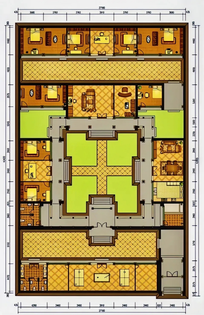 明清四合院平面图图片