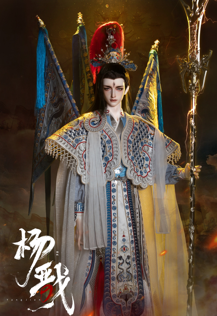 模型欣赏:龙魂人形社 搜神传记 二郎神杨戬,姑且携风纵马,手执三尖