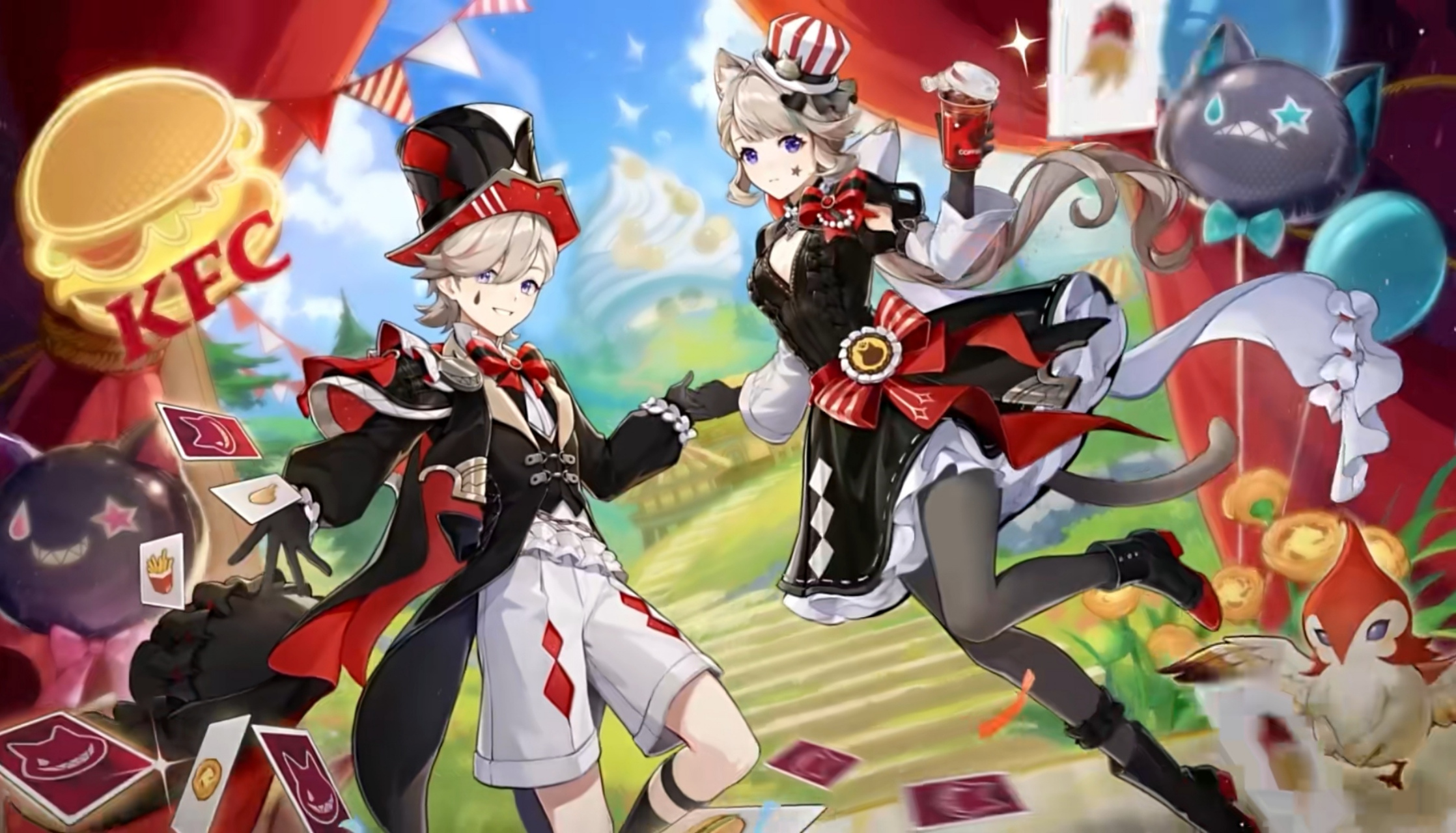 原神# 《原神》与kfc联动,米哈游不考虑给林尼和琳妮特出个皮肤 ??