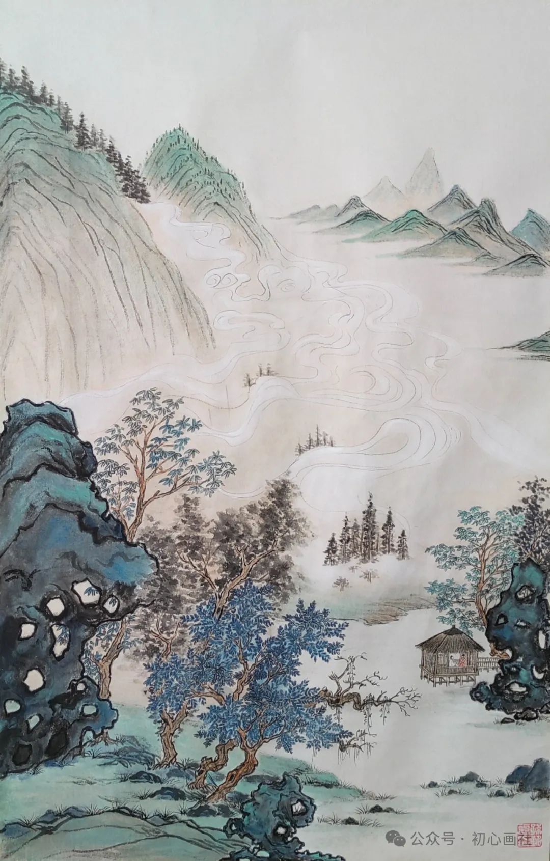 北京陈荧尧《淡妝濃抹总相宜》138x34cm  杭州周益新《故里清水河畔